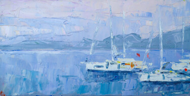 Painting titled "Do you want to sail…" by Dina Aseeva, Original Artwork, Oil Mounted on Wood Stretcher frame