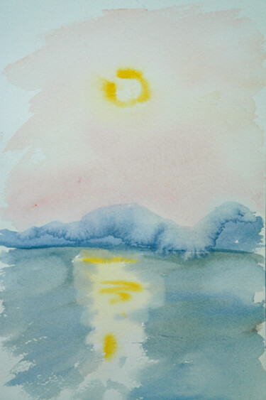 Schilderij getiteld "Sunlight - evening…" door Dina Aseeva, Origineel Kunstwerk, Aquarel