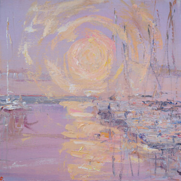 Painting titled "Solstice in Marina…" by Dina Aseeva, Original Artwork, Acrylic Mounted on Wood Stretcher frame