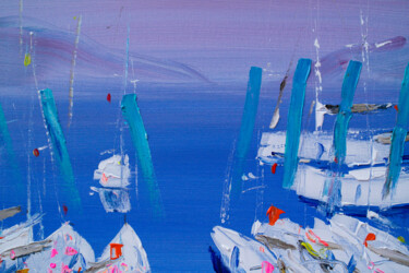 Malarstwo zatytułowany „Start cup regatta i…” autorstwa Dina Aseeva, Oryginalna praca, Akryl Zamontowany na Drewniana rama n…