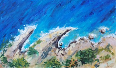 Painting titled "Waters and rocks of…" by Dina Aseeva, Original Artwork, Acrylic