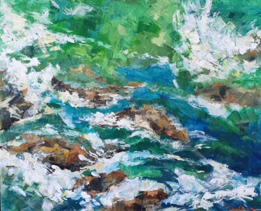 Painting titled "Waters and rocks of…" by Dina Aseeva, Original Artwork, Acrylic