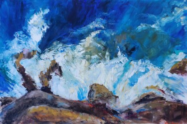 Painting titled "Waters and rocks of…" by Dina Aseeva, Original Artwork, Acrylic