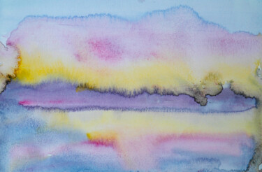 Pintura intitulada "Tilos sky of my dre…" por Dina Aseeva, Obras de arte originais, Aquarela