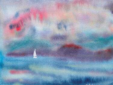 Malerei mit dem Titel "Colorful weather -…" von Dina Aseeva, Original-Kunstwerk, Aquarell