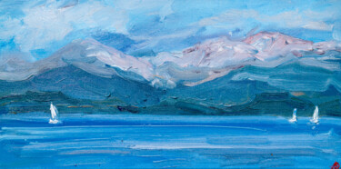 Painting titled "Winter is coming -…" by Dina Aseeva, Original Artwork, Oil Mounted on Wood Stretcher frame