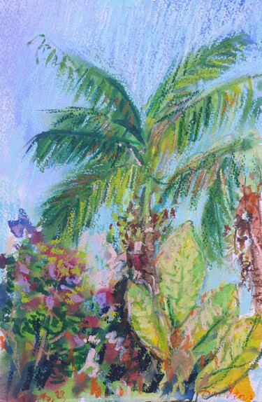 Картина под названием "Tropical dream" - Dina Aseeva, Подлинное произведение искусства, Акварель