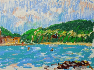 Malerei mit dem Titel "Caribbean paradise…" von Dina Aseeva, Original-Kunstwerk, Pastell