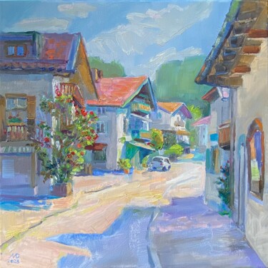 Malarstwo zatytułowany „Rose Street, Tegern…” autorstwa Dina Marholina, Oryginalna praca, Olej