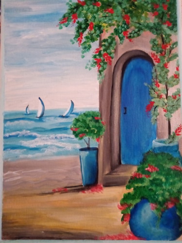 Painting titled "Férias..." by Dina Pereu, Original Artwork, Acrylic