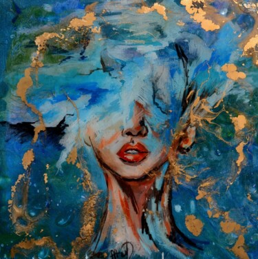 Painting titled "Mother Nature" by Dina Telesheva, Original Artwork, Acrylic Mounted on Wood Stretcher frame