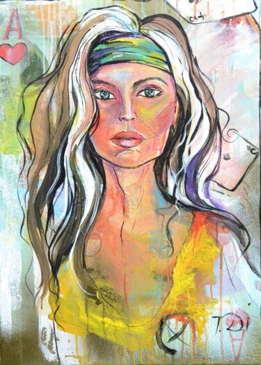 Картина под названием "rogue2" - Dina Telesheva, Подлинное произведение искусства, Акрил Установлен на Деревянная рама для н…