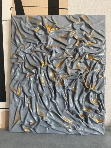 Painting titled "В поисках золота" by Dina Zhailaubaeva, Original Artwork, Fabric Mounted on Wood Panel