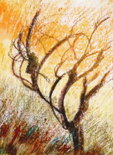 Painting titled "Autumn" by Dina Khabibullina (Dina Adagio), Original Artwork, Pastel