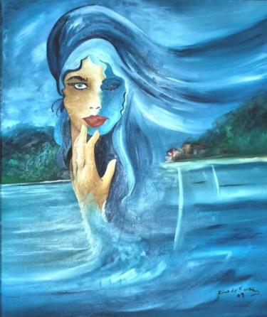 Pintura intitulada "Senhora das Aguas I…" por Dina De Souza, Obras de arte originais, Óleo
