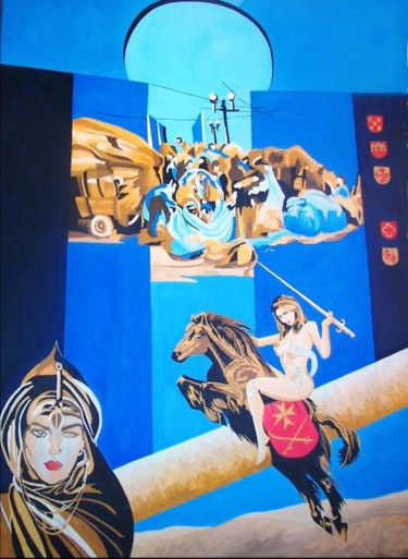 Pintura intitulada "Aldoar" por Dina De Souza, Obras de arte originais, Óleo