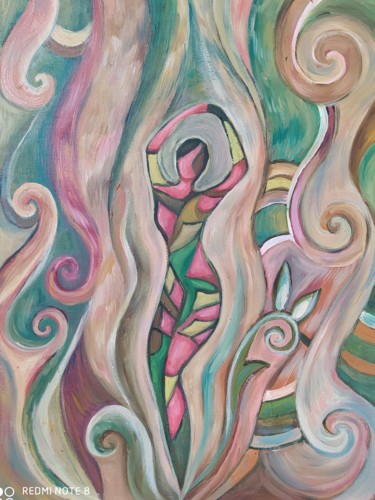 Schilderij getiteld "Dancing of nature" door Dinara Suleeva, Origineel Kunstwerk, Olie