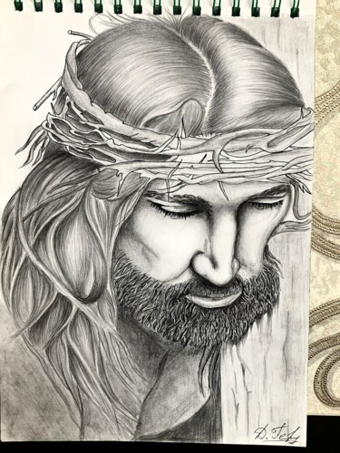 Ζωγραφική με τίτλο "Чудеса Христа" από Динара Гефнидер, Αυθεντικά έργα τέχνης, Μολύβι