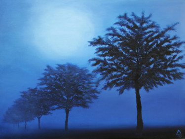 Schilderij getiteld "In the Moonlight" door Dinara Aristo, Origineel Kunstwerk, Olie