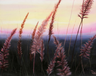 Malerei mit dem Titel "Summer Evening" von Dinara Aristo, Original-Kunstwerk, Öl
