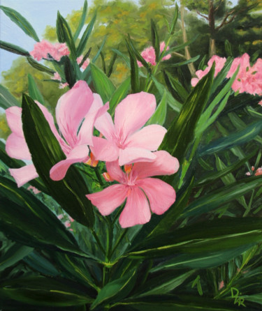 Malerei mit dem Titel "Oleander" von Dinara Aristo, Original-Kunstwerk, Öl
