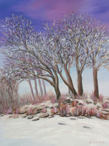 Peinture intitulée "Magic Winter" par Dinara Aristo, Œuvre d'art originale, Huile