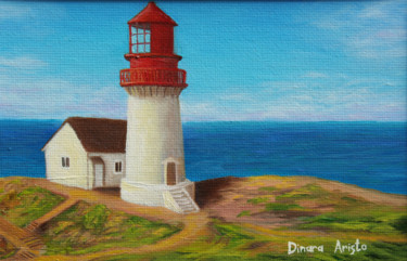 Painting titled "Lighthouse" by Dinara Aristo, Original Artwork, Oil