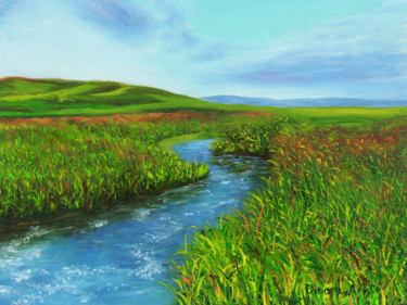 Картина под названием "In the countryside" - Dinara Aristo, Подлинное произведение искусства, Масло