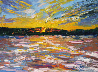 Schilderij getiteld "Sunset colors" door Dinara Aristo, Origineel Kunstwerk, Olie