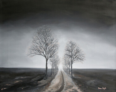 Painting titled "Provincial road" by Dinara Aristo, Original Artwork, Oil