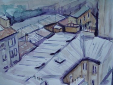 Peinture intitulée "Les toits de Paris 2" par Jamart, Œuvre d'art originale