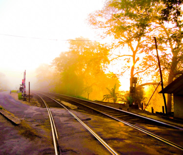 "Railway tracks at s…" başlıklı Fotoğraf Dinil Samarasinha tarafından, Orijinal sanat, Fotoşoplu fotoğrafçılık