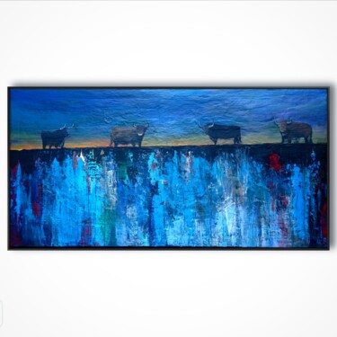 Pintura intitulada "Toros borda d'agua" por Diogo Amaro, Obras de arte originais, Acrílico