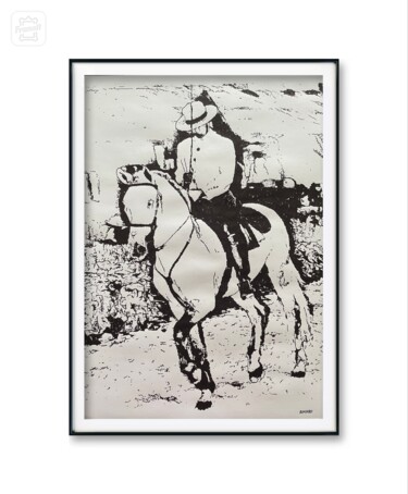 Peinture intitulée "Cavalo Golegã lusit…" par Diogo Amaro, Œuvre d'art originale, Graphite