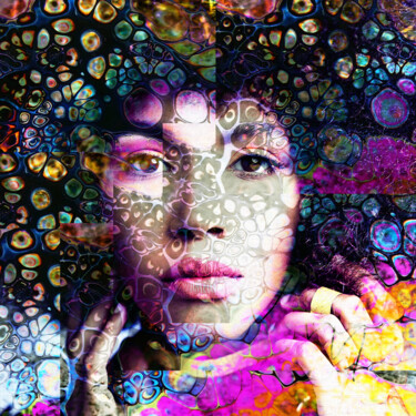 Картина под названием "ABSTRACT ART FACE #…" - Diogo Cruz, Подлинное произведение искусства, Цифровая живопись Установлен на…