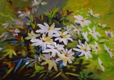 Pintura intitulada "Margaridas (Daisies)" por Diogo Mariscal, Obras de arte originais, Óleo