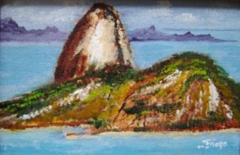 Pittura intitolato "Pao de Açucar - Rio…" da Diogo Mariscal, Opera d'arte originale, Olio