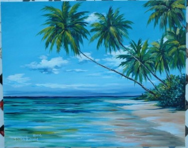 Painting titled "Tropical Wind" by Dion Lewis, Original Artwork, Oil