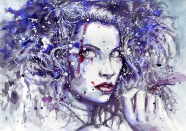 Painting titled "Agathe" by Dire 132, Original Artwork, Ink