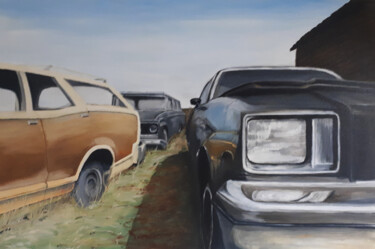 Pintura intitulada "Lost Cars" por Dirk Dräger, Obras de arte originais, Óleo Montado em Armação em madeira