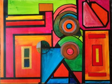 Malerei mit dem Titel "Fenster" von Dirk Jetter, Original-Kunstwerk, Acryl