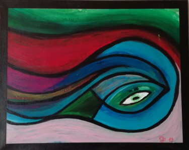 Painting titled "Blick" by Dirk Jetter, Original Artwork, Acrylic