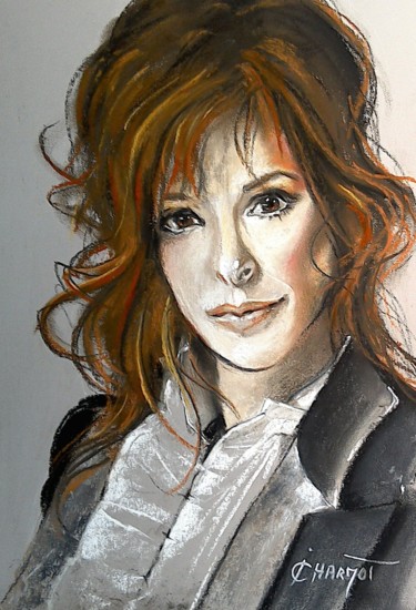 Mylène Farmer 3 Dessin intitulée "Mylène Farmer 3" par Isabelle Charmot, Œuvre d'art originale, Pastel