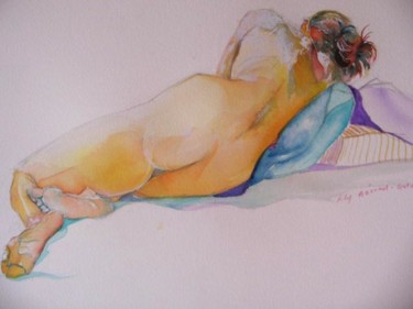 Painting titled "Reclining nude" by Lily Azerad-Goldman, Original Artwork