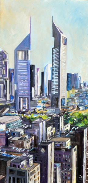 Painting titled "dubai-downtown.jpg" by Diso, Original Artwork, Oil