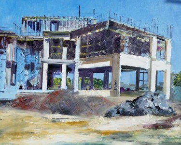 Painting titled "Under construction…" by Diso, Original Artwork, Oil