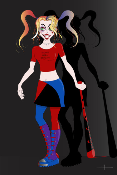 Harleen The Quenn.jpg Arts numériques intitulée "Harleen The Quenn.j…" par Laurent Diesler, Œuvre d'art originale, Travail numérique 2D