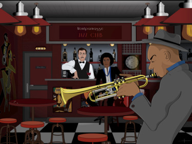 Digital Arts titled "Montparnasse Jazz C…" by Laurent Diesler, Original Artwork, 2D Digital Work