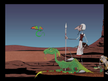 Arts numériques intitulée "Le dragonneau.jpg" par Laurent Diesler, Œuvre d'art originale, Travail numérique 2D