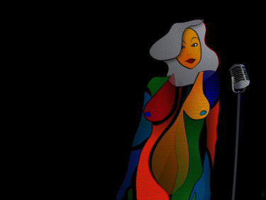Digitale Kunst mit dem Titel "La chanteuse du neu…" von Laurent Diesler, Original-Kunstwerk, Digitale Malerei